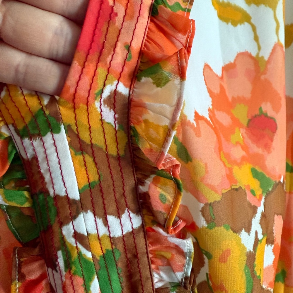 Anthropologie | Vineet Bahl | Floral V-Neck Maxi Dress - Picture 4 of 6